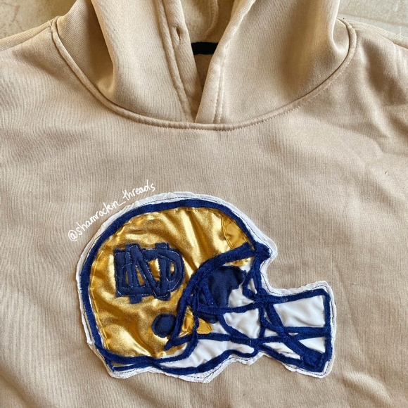 University of Notre Dame reworked Football field helmet hoodie - Picture 10 of 12